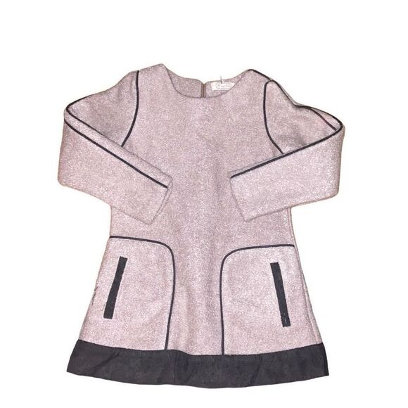 NWT Richie House Size 5 Pink Mauve Brown Accent Wool Warm Mini Dress Jumper - Picture 1 of 5